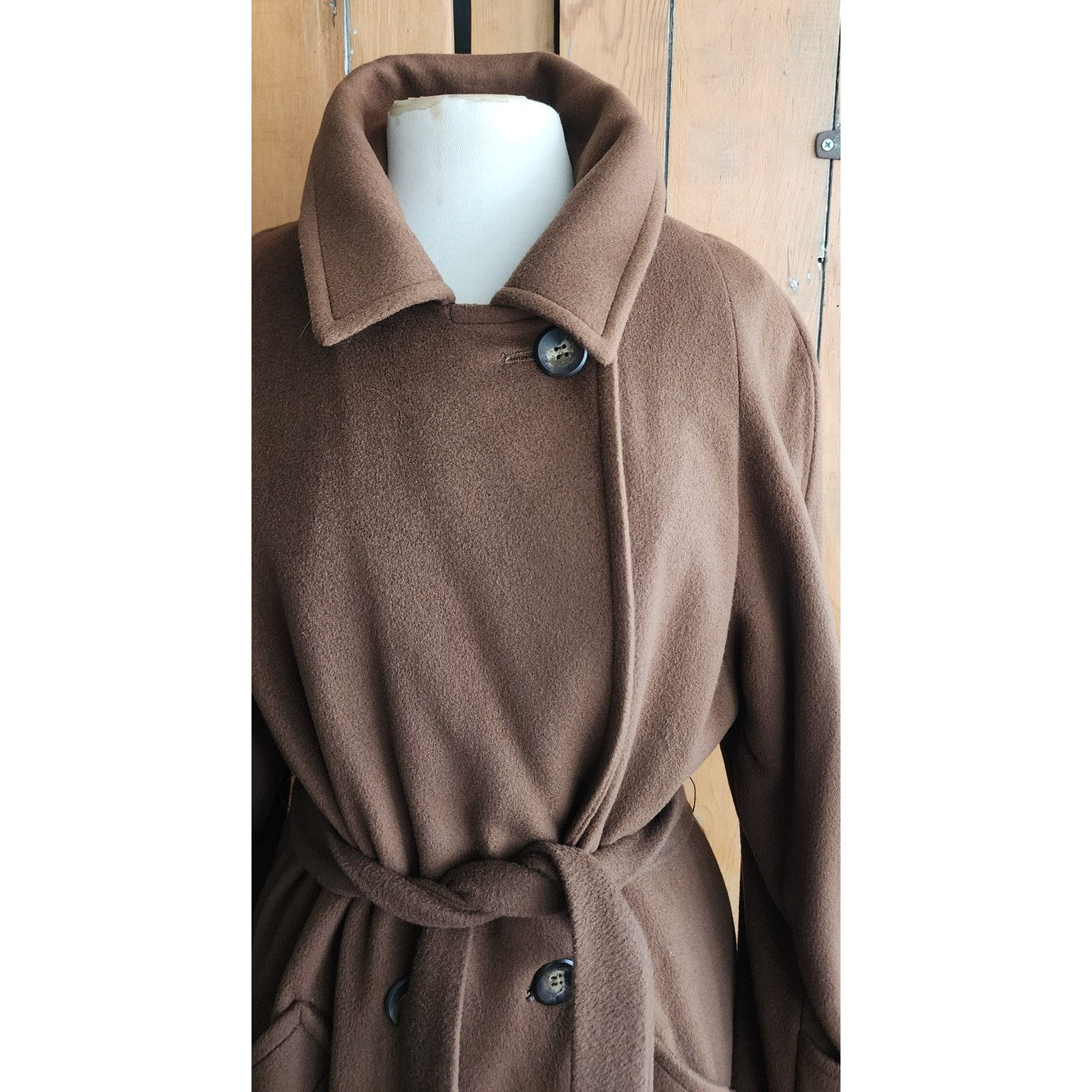 70s Brown Cashmere Coat Belt Tie by Regency for Saks Fifth Avenue