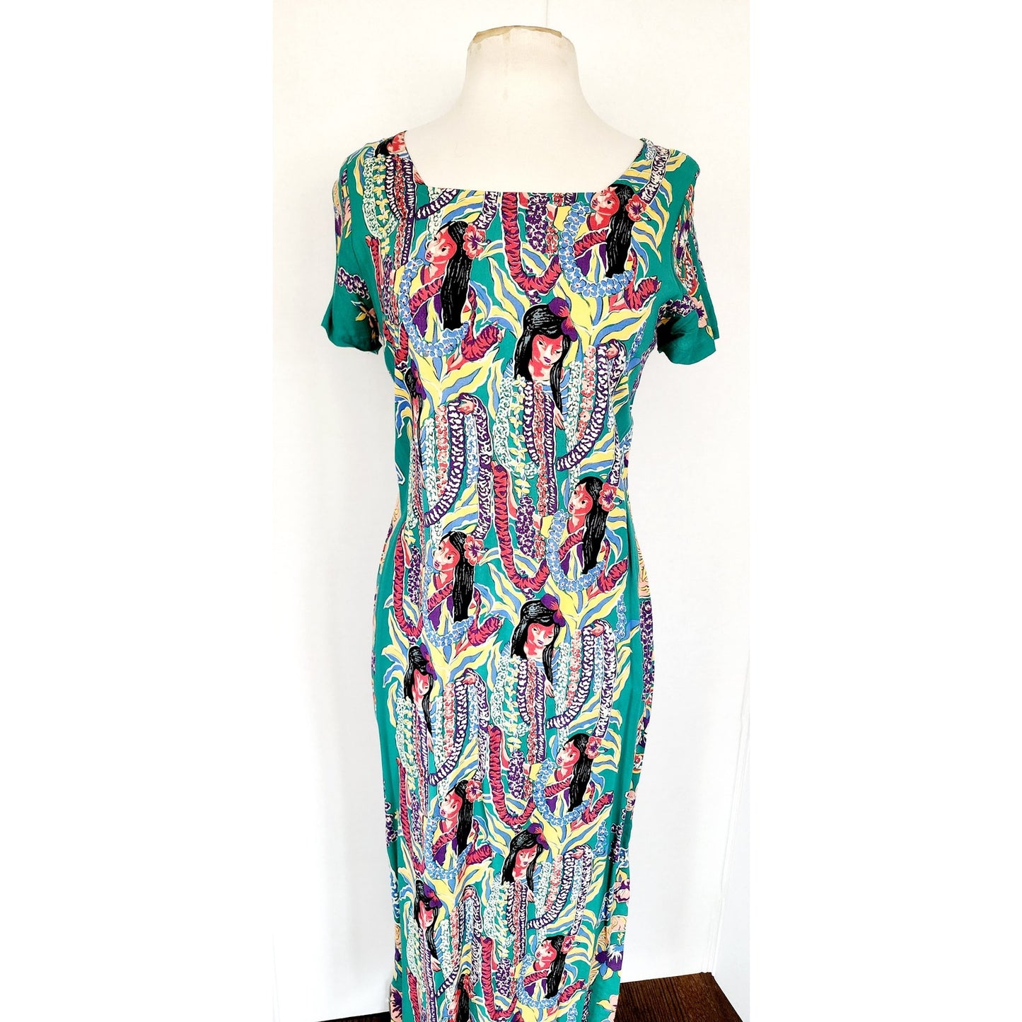 Vintage Tiki Print Dress Reyn Spooner Hawaiian Traditionals / XS