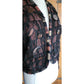 Vintage 80s Handwoven Brown Blazer Applique Fringe by Crystal