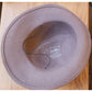Vintage 1970s Ladies Fedora Hat Brown Wool Wide Brim Feather