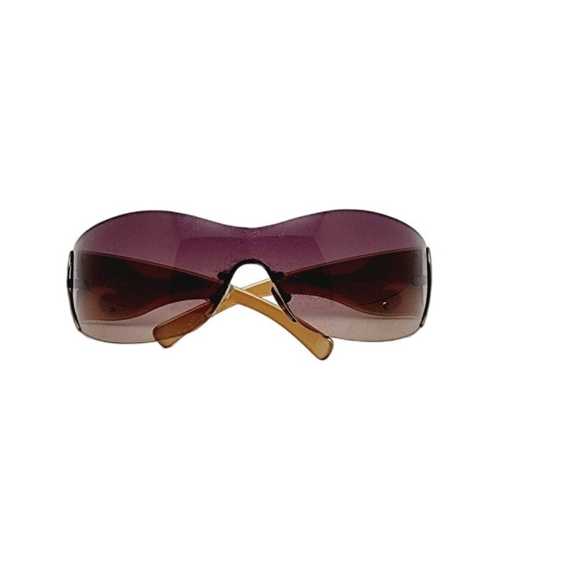 Vintage Prada Chrome Wave Brown Sunglasses Polarized SS 2004 SPR 58F