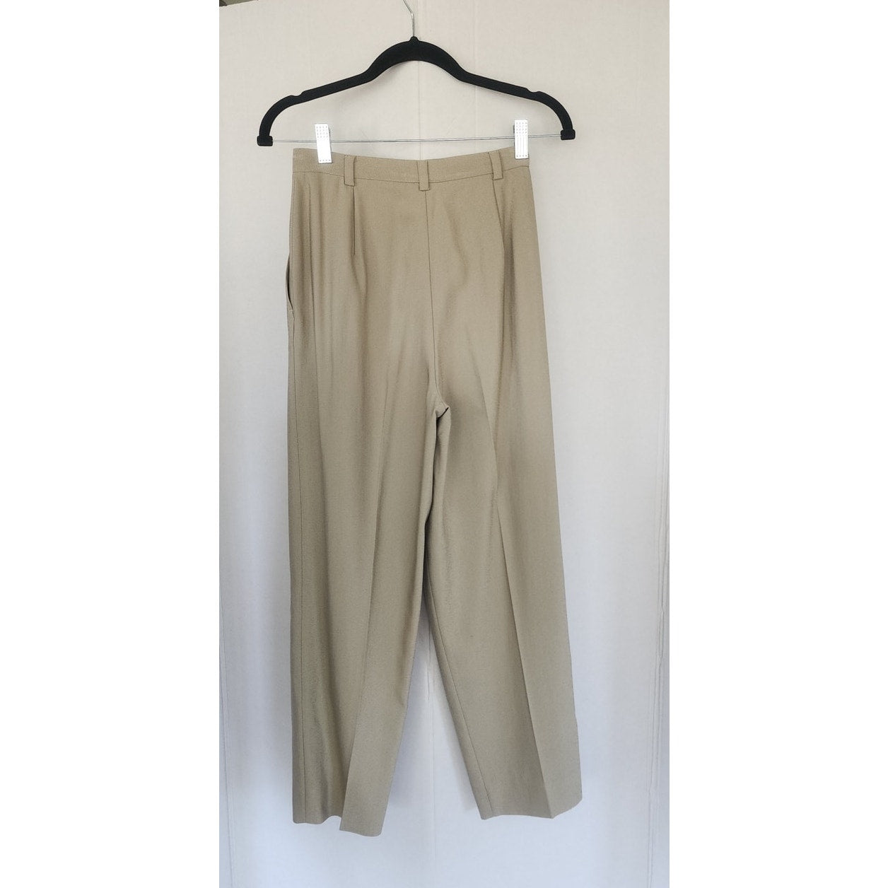 Vintage 90s Pant Suit Beige Cotton Rayon Joan & David / Small
