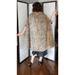 Vintage 60s Animal Print Cape Leopard Faux Fur Cloak Poncho Swing Style Coat
