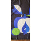 Vintage 1980s Christian Dior Silk Scarf Fruit Art Still Life Blue Green Modernist