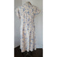 Vintage  40s Shirtdress Floral Cotton Print Pink Blue / L