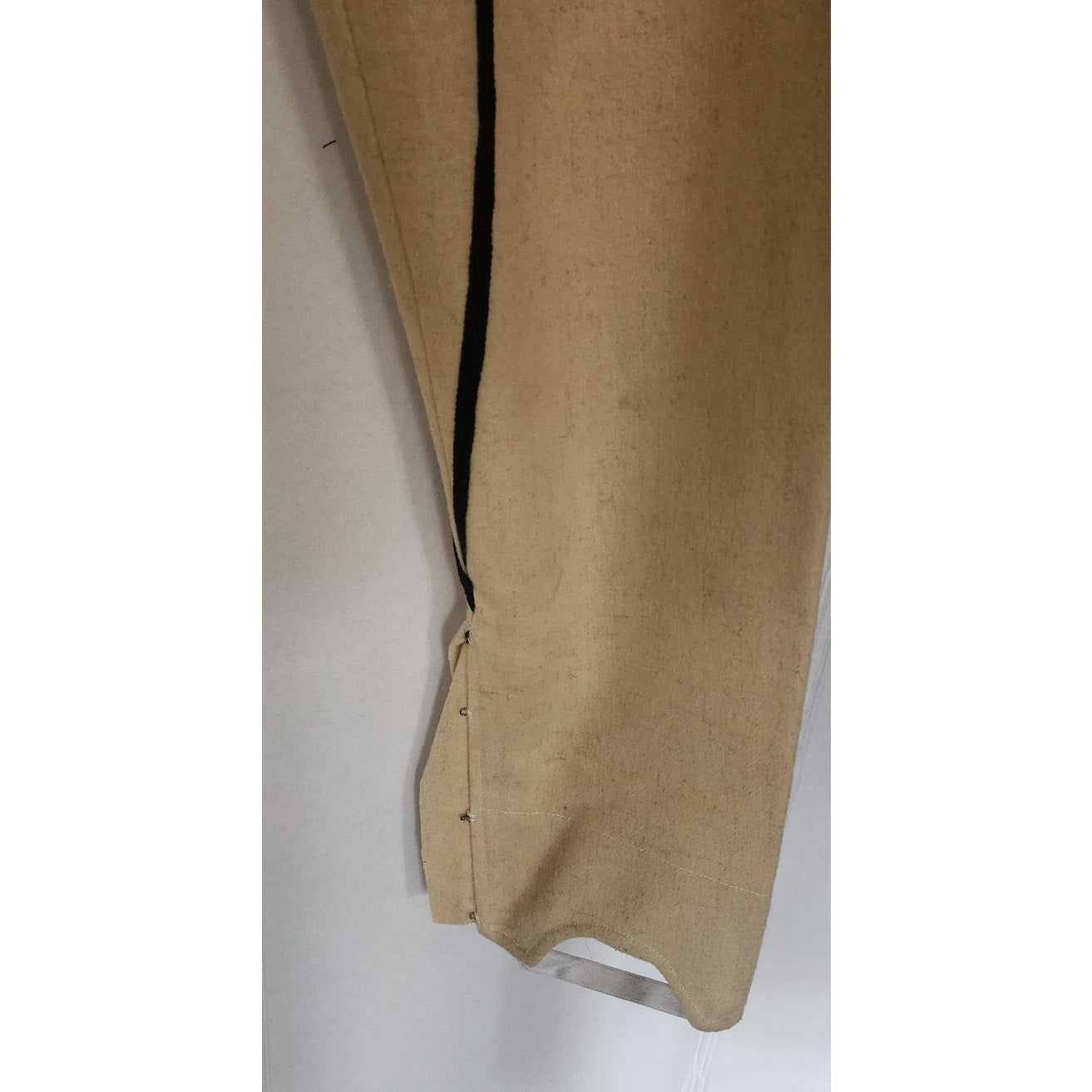 Antique Bulgarian Folk Costume Ethnic Mens Pants Embroidered Cream Wool + Red Scarf