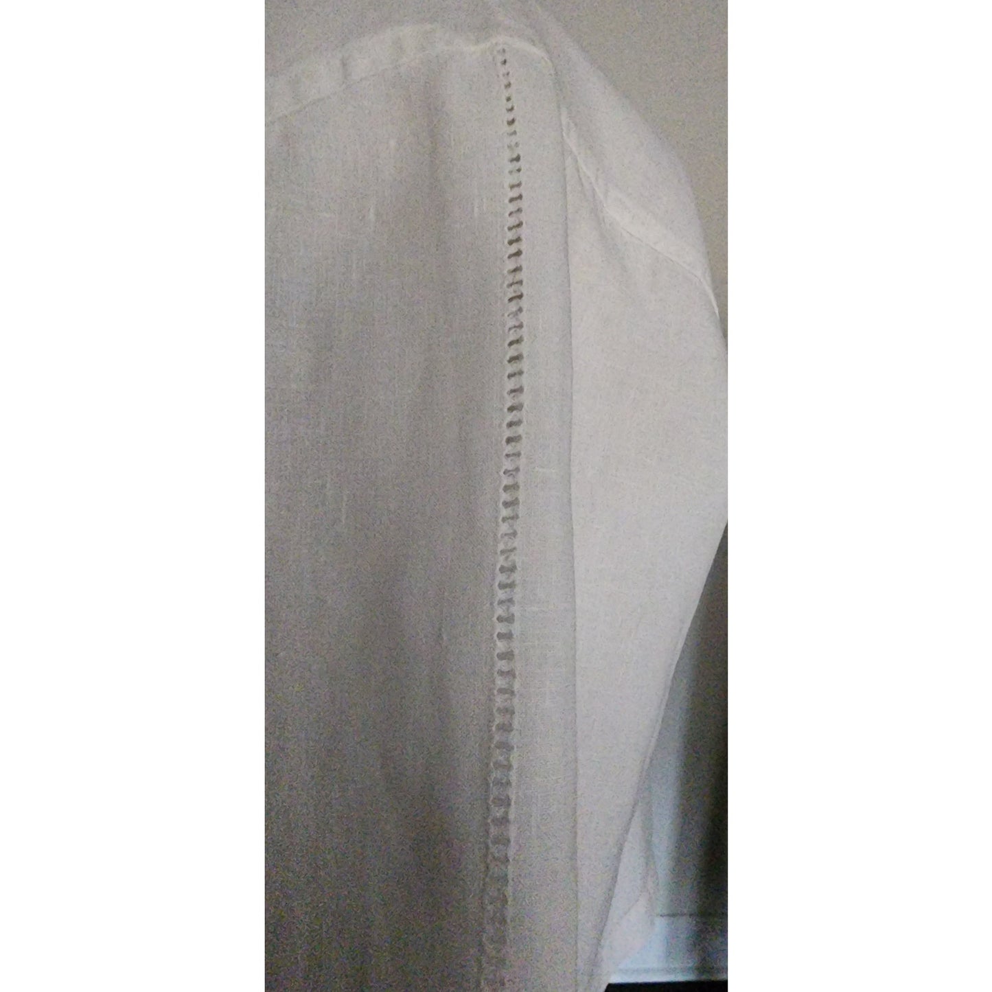 Vintage Issey Miyake Mens Shirt White Linen Button Down Asymmetrical Closure Mandarin Collar