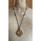 Vintage 60s Trifari Pendant Necklace Gold Baroque Style