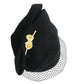 Vintage 1930s Art Deco Style Hat Black w/Cream Lucite Modernist Design