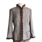 Vintage ESCADA Dress + Jacket Suit Set Alpaca Blend Wool Tweed Striped Mink Fur Trim / L