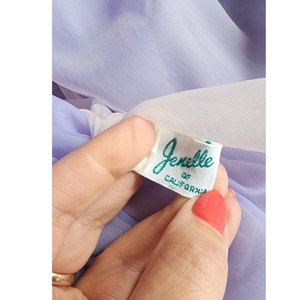 Vintage 60s Peignoir Purple Nylon Slip Dress + Robe Jenelle