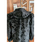 Antique 1910s 20s Edwardian Art Deco Black Textured Silk Velvet Opera Coat Frock Jacket with Silk Chord Knot Closure