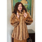 Vintage 70s Fox Fur Coat Hip Length Stripe Pattern / L
