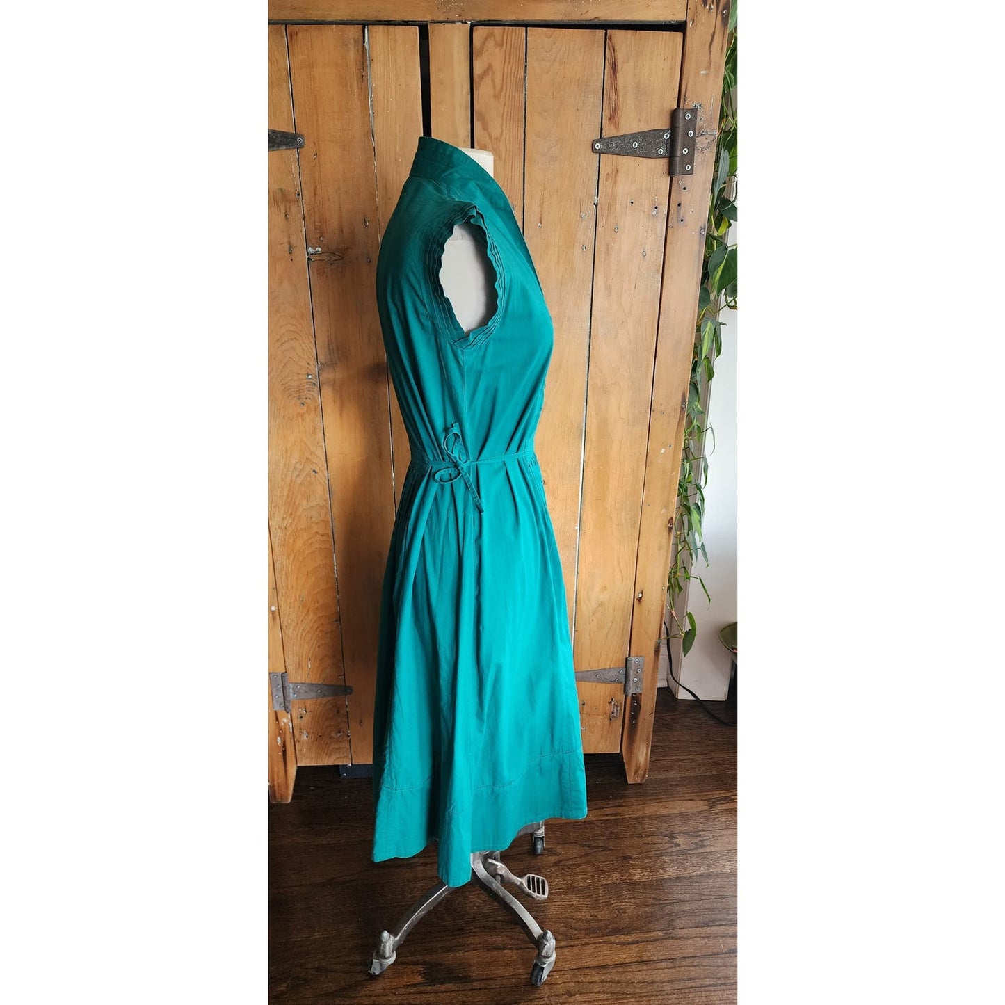 Vintage 80s Summer Dress Teal Cotton French Connection