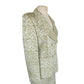 Vintage 80s ESCADA COUTURE Skirt Suit Green Cream Silk Jacquard Leafy Print / L