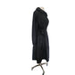 Vintage 2000s Sonia Rykiel Coat Dress / Black Trench Belted Raincoat Ruffled Skirt + Hood / M