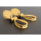 Vintage Gold and Black Teardrop Clip-On Earrings 80s 90s Etruscan Revival
