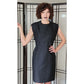 Vintage 60s Black Mod Dress in Tailored Wool, Sleeveless, M