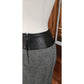 Vintage 80s Guy Laroche Boutique Paris Gray Wool Tweed Black Leather Pencil Skirt