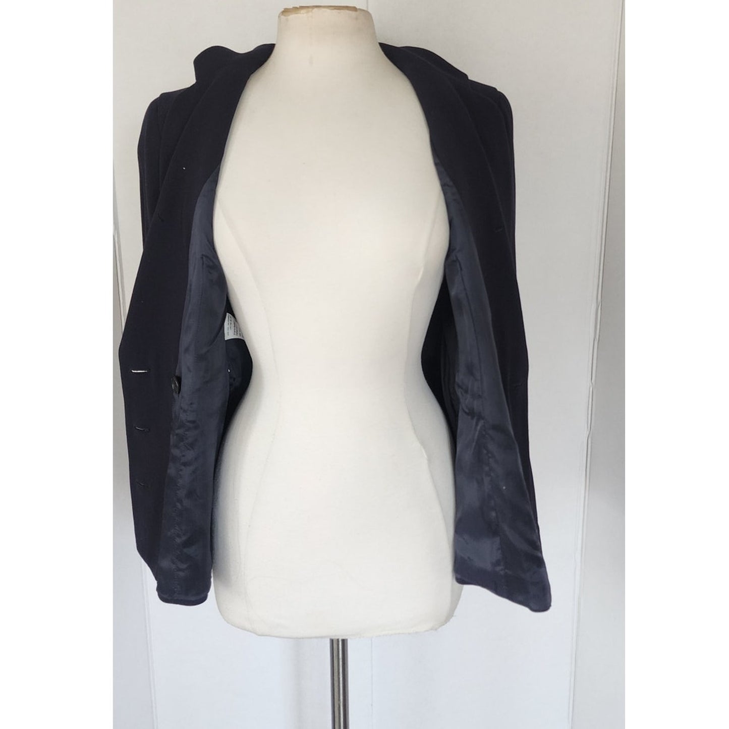 Vintage 1990s Armani Blazer Navy Blue Wool Black Label Borgonuovo / S