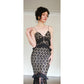 SELF PORTRAIT Evening Dress Aaliyah Organza Ruffled Black Guipure Lace Gown Spaghetti Straps