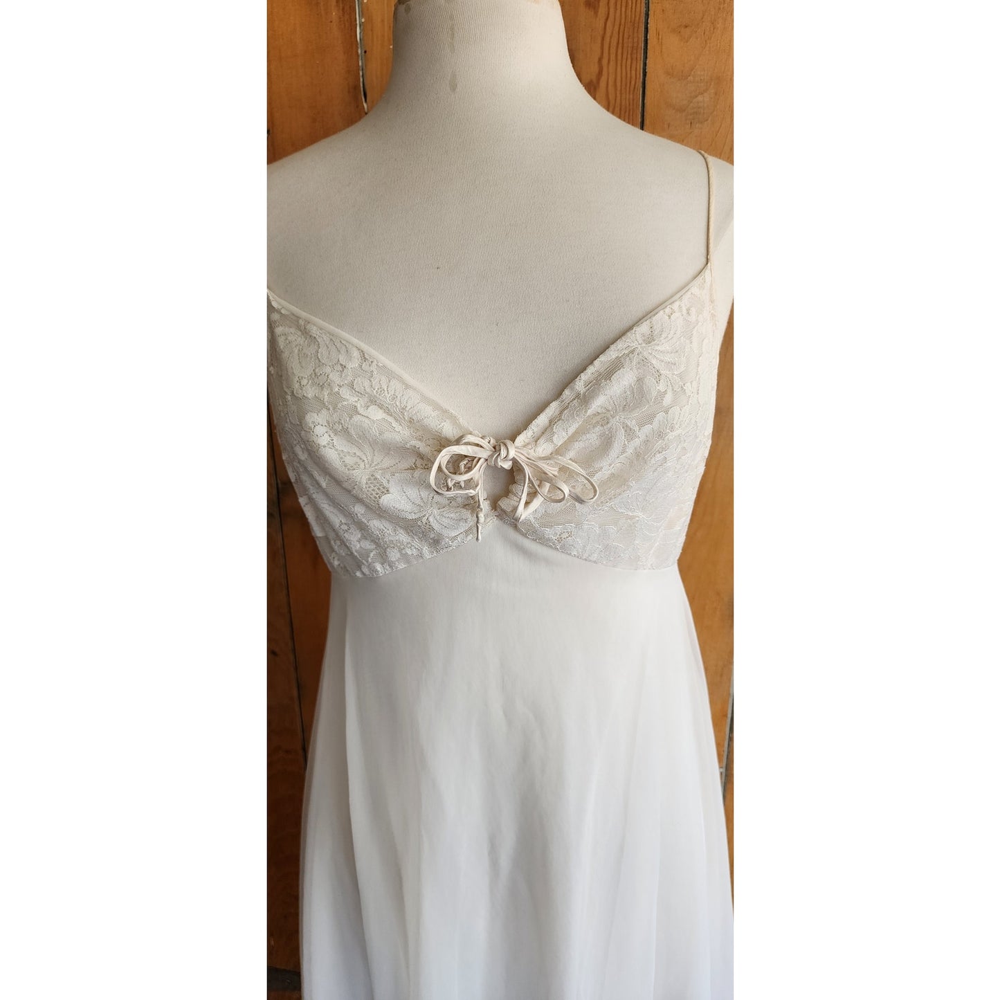 Vintage 50s Peignoir White Nylon Robe + Slip Dress Vanity Fair