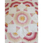 Antique American Quilt 1800s Broken Star Feather Wreath Hand-Quilted Cotton Pink Cheddar