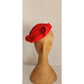 Vintage Red Hat Sculpted Swirled Wool Alva Millinery