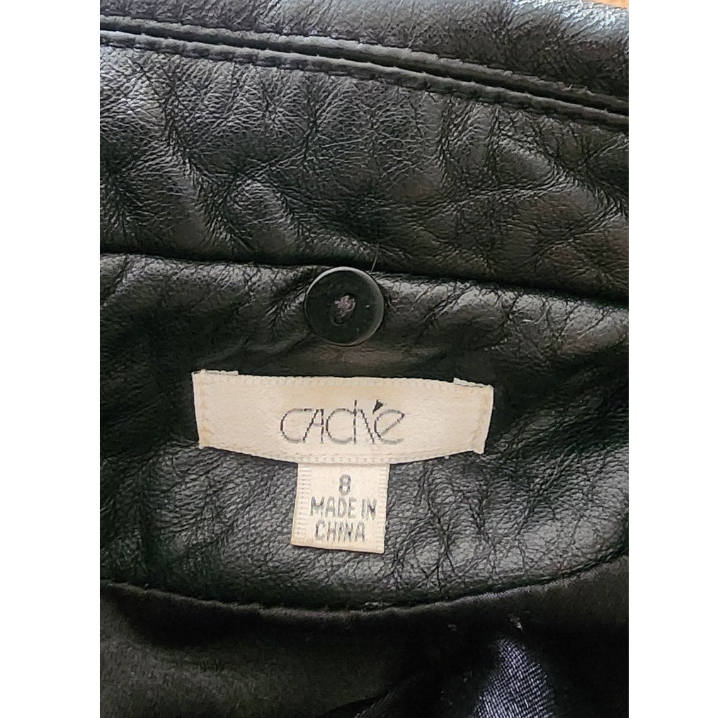 Vintage 1990s Caché Leather Blazer Tailored Lambskin Single Button