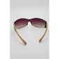 Vintage Prada Chrome Wave Brown Sunglasses Polarized SS 2004 SPR 58F