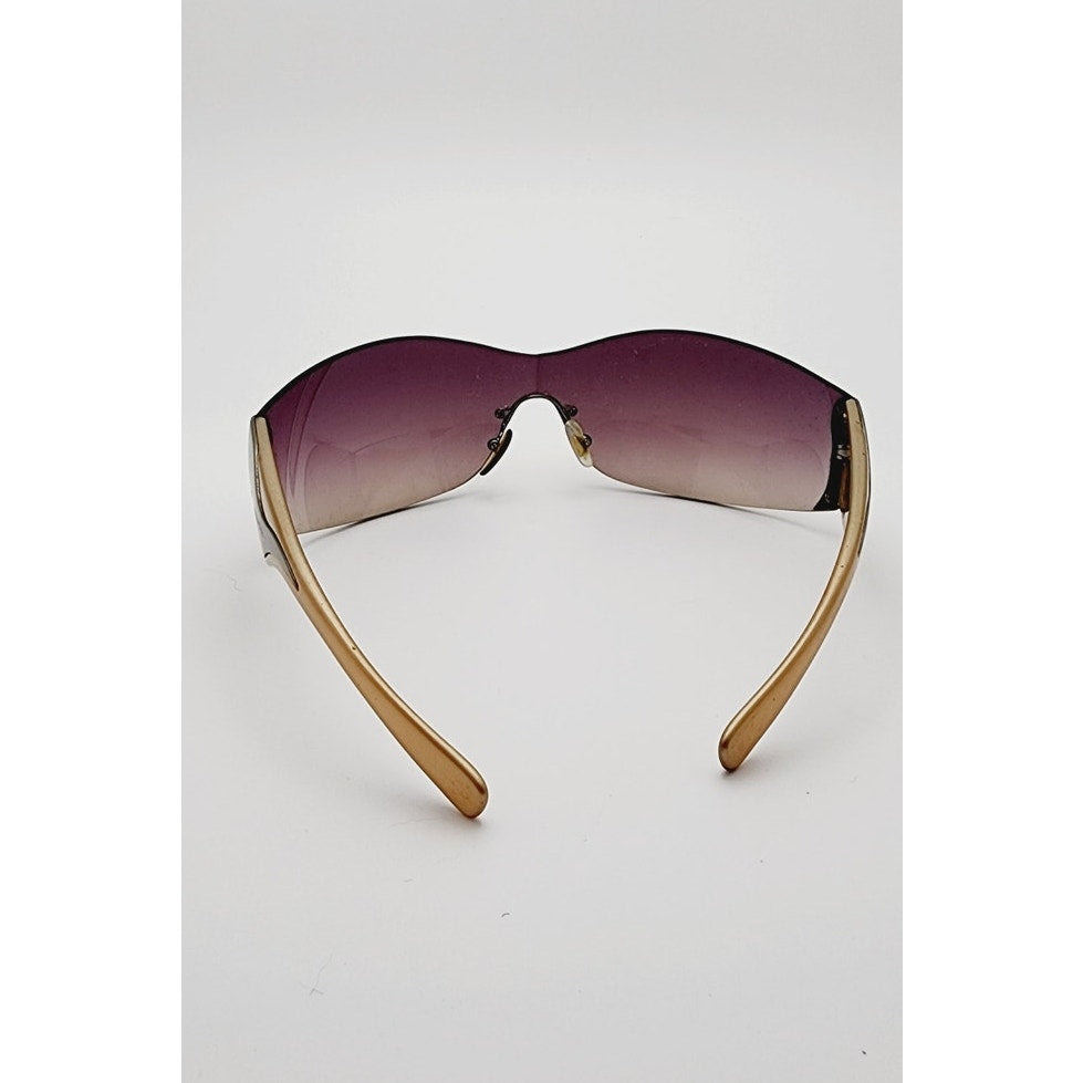 Vintage Prada Chrome Wave Brown Sunglasses Polarized SS 2004 SPR 58F