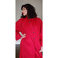 Vintage 80s Red Wool Coat Long w/Belt Ramosport Paris