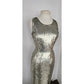 Vintage 90s Silver Evening Dress Metallic Sequins by Scala NWT