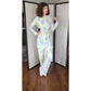 Vintage 70s Mary McFadden Pants Tunic Set Printed Micro Pleats