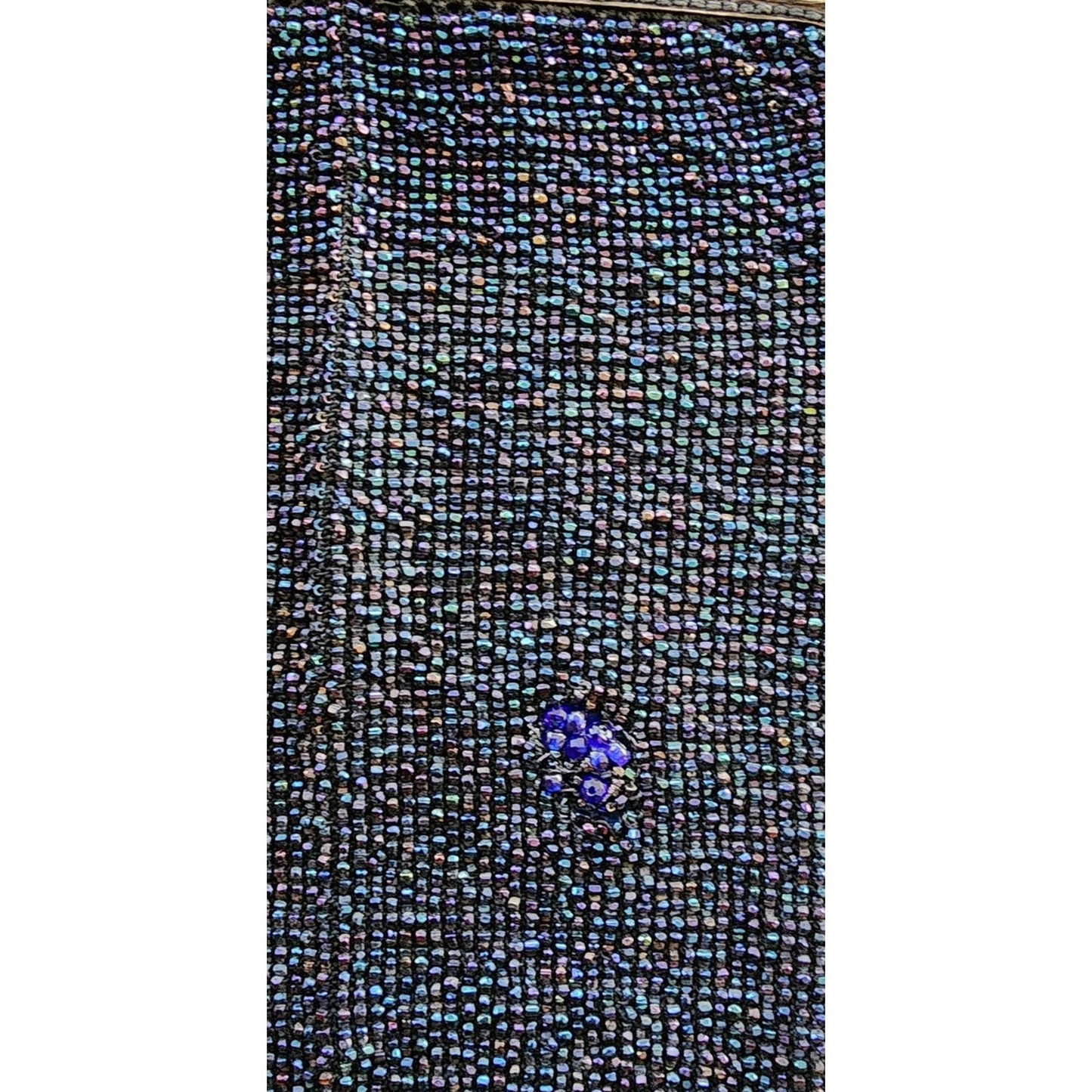 Edwardian Beaded Evening Bag Navy Blue Glass Microbeading