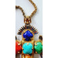 Vintage 70s Pendant Necklace Larry Vrba for Castlecliff Aztec Maltese Cross Pre-Columbian Inspired