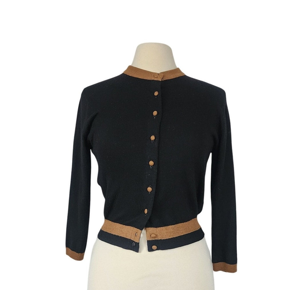 Vintage 50s Cashmere Cardigan Sweater Marshall Fields Ballantyne Scotland