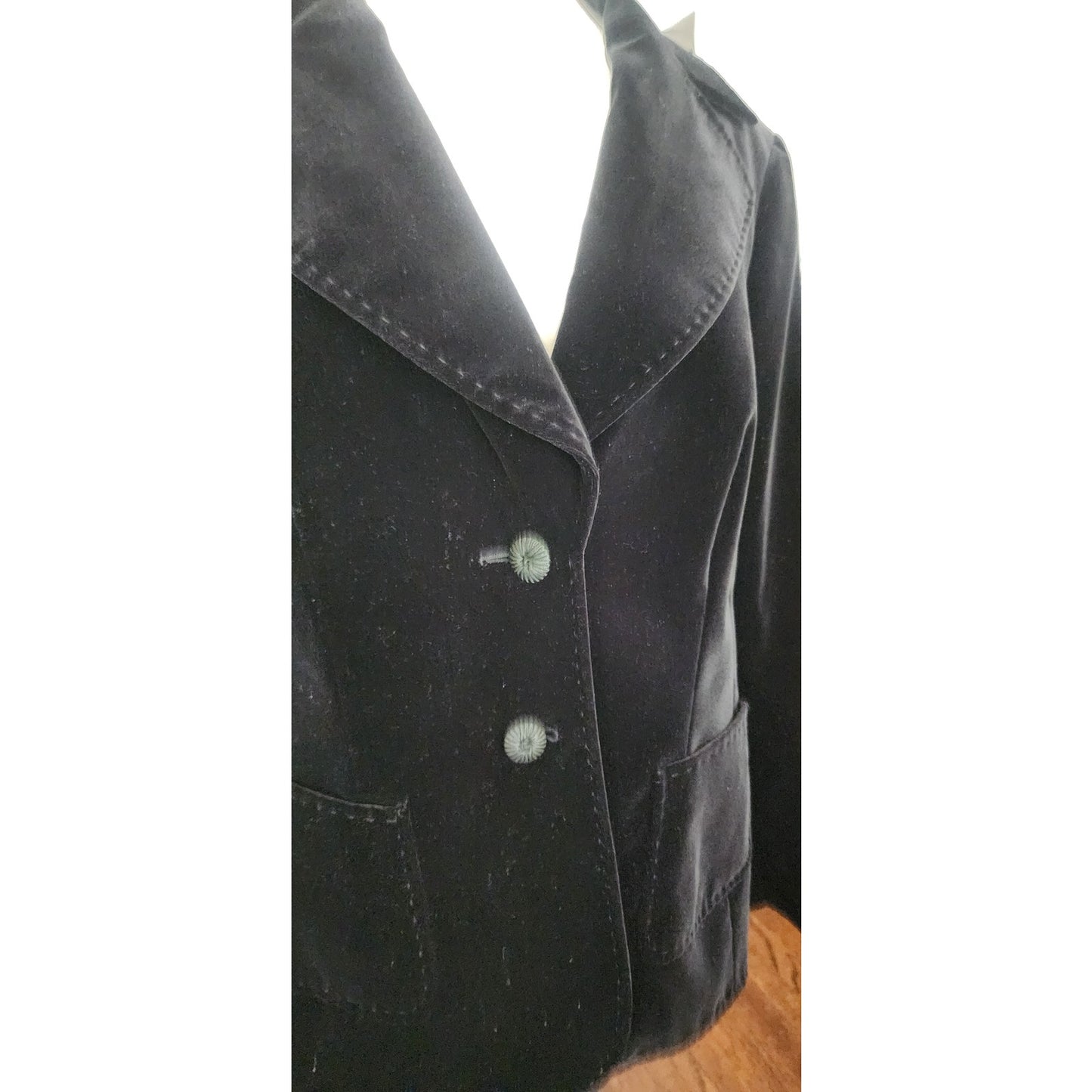 Vintage Escada Blazer Black Velvet Jacket / 44