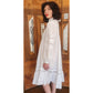 Vintage 1980s Ceegee Sue Wong Dress White Cotton Lace Boho Victorian Puff Sleeve