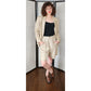 Vintage 80s Calvin Klein Shorts + Blazer Suit Set Beige Linen