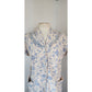 Vintage  40s Shirtdress Floral Cotton Print Pink Blue / L
