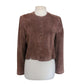 Vintage 1990s Cropped Blazer Brown Suede Jacket Carroll Reed Large