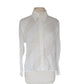 Vintage 90s Escada Sport Shirt White Diagonal Stripe Blouse / M