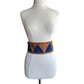 80s Colorful Wide Belt Geometric Suede Panels Sash Tie Catherine Regehr