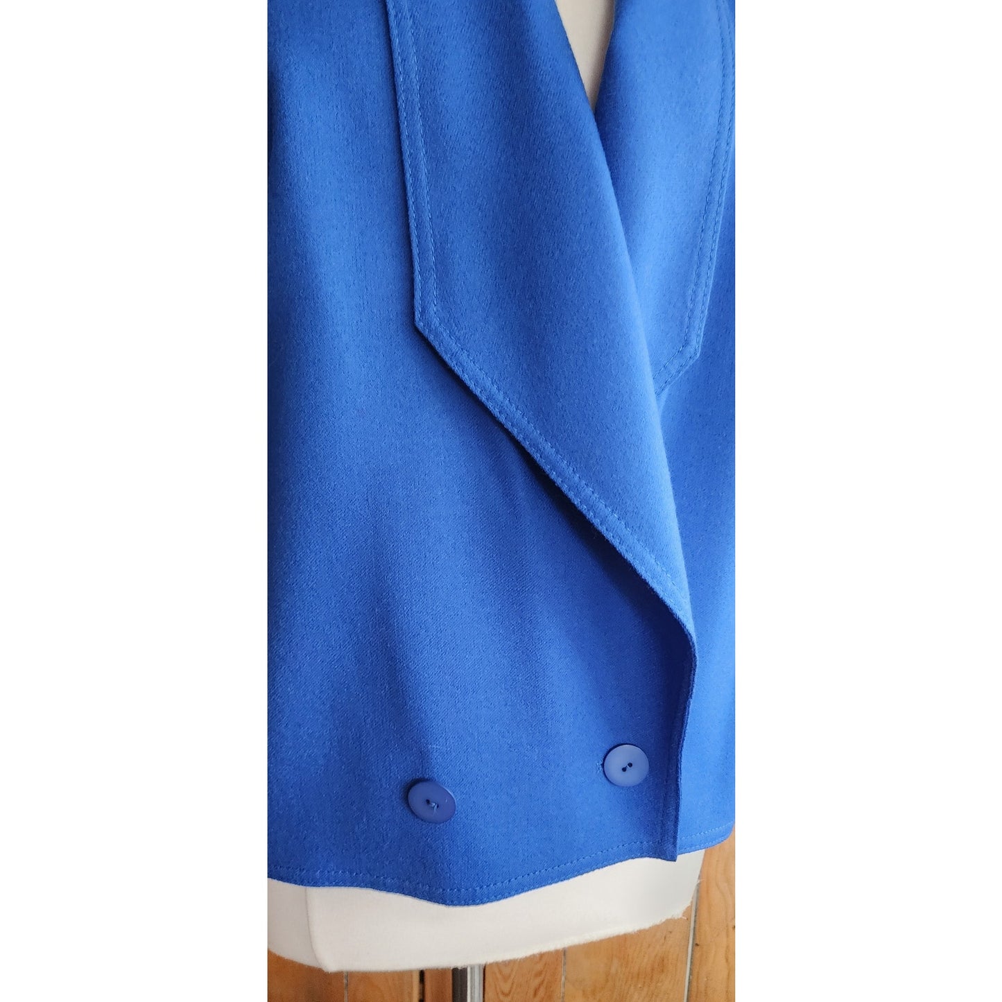 Vintage 1980s Blue Wool Blazer Louis Feraud