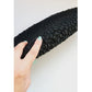 Vintage 80s Black Clutch Bag Half Moon De Vecchi by Hamilton Hodge