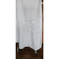 Antique Edwardian Embroidered Petticoat Skirt Underskirt White Cotton Drawstring Waist L