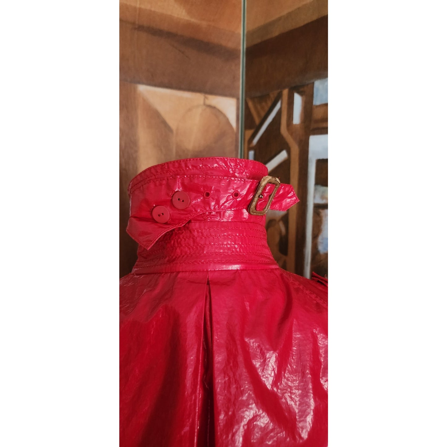 3.1 Phillip Lim Red Trench Coat Raincoat with Belt 2010s