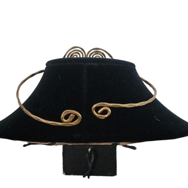 Vintage 1970s Gold Torque Choker Spiral Necklace