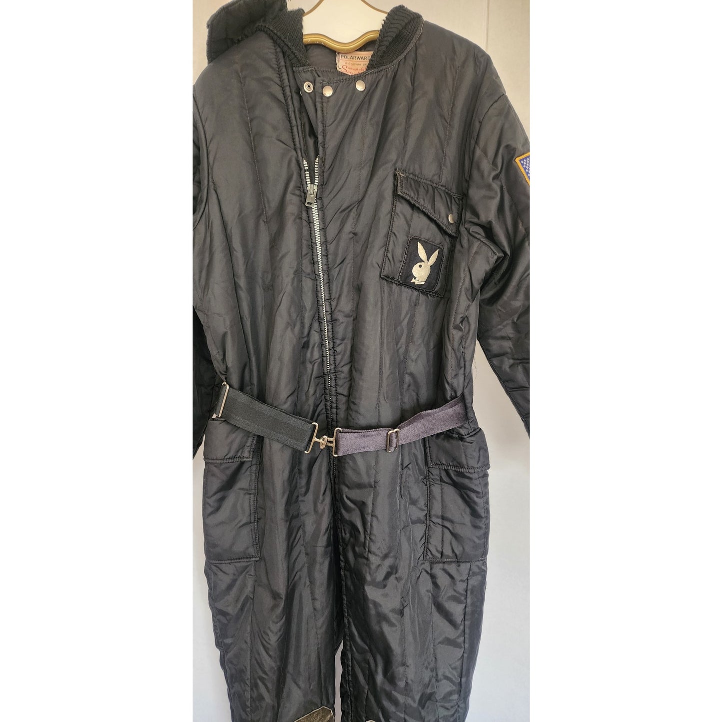 Vintage 1970s Mens Snow Suit Polarware Snowmobile Yamaha Playboy Patches